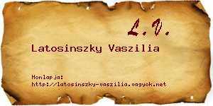 Latosinszky Vaszilia névjegykártya